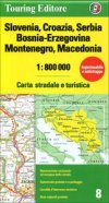 Slovenia, Croazia, Serbia, Bosnia-Erzegovina, Montenegro, Macedonia 1:800.000