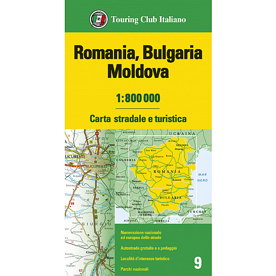 Romania, Bulgaria, Moldova 1:800 000