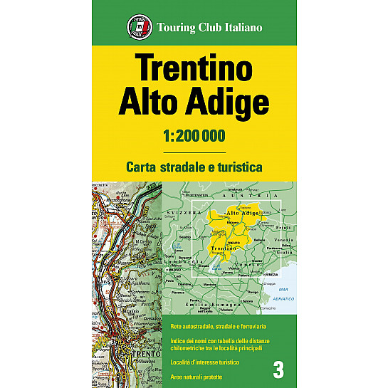 Trentino Alto Adige 1 200 000 Carte Regionali 1 200 000 H3366a Touring Editore Carte Stradali Touring Club Italiano