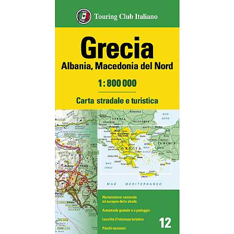 Grecia Albania Macedonia del Nord 1:800.000