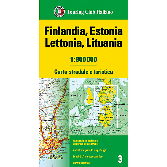 Finlandia, Estonia, Lettonia, Lituania 1:800 000